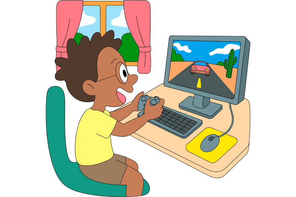 imagen de niño jugando videojuegos