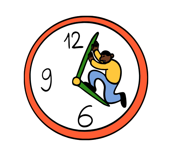 Empujando la aguja del reloj